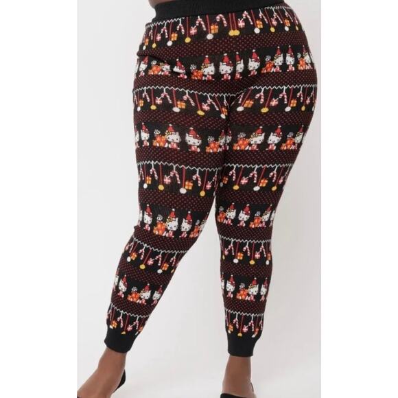Unique Vintage Hello Kitty Knit Sweater Jogger Pants Christmas Theme S 4 NWOT - Picture 2 of 5